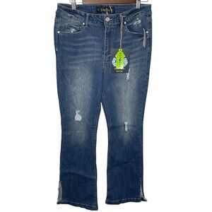 Indigo Rein NWT Blue Boot Cut Jeans Distressed size 13 30 high rise